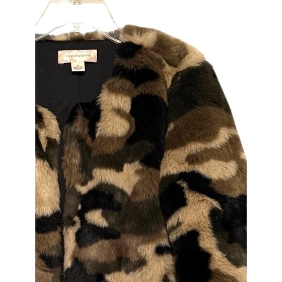 Band of Gypsies XS Faux Fur Camo Jacket Women's Green Multi Army MSRP $119 - Picture 5 of 12